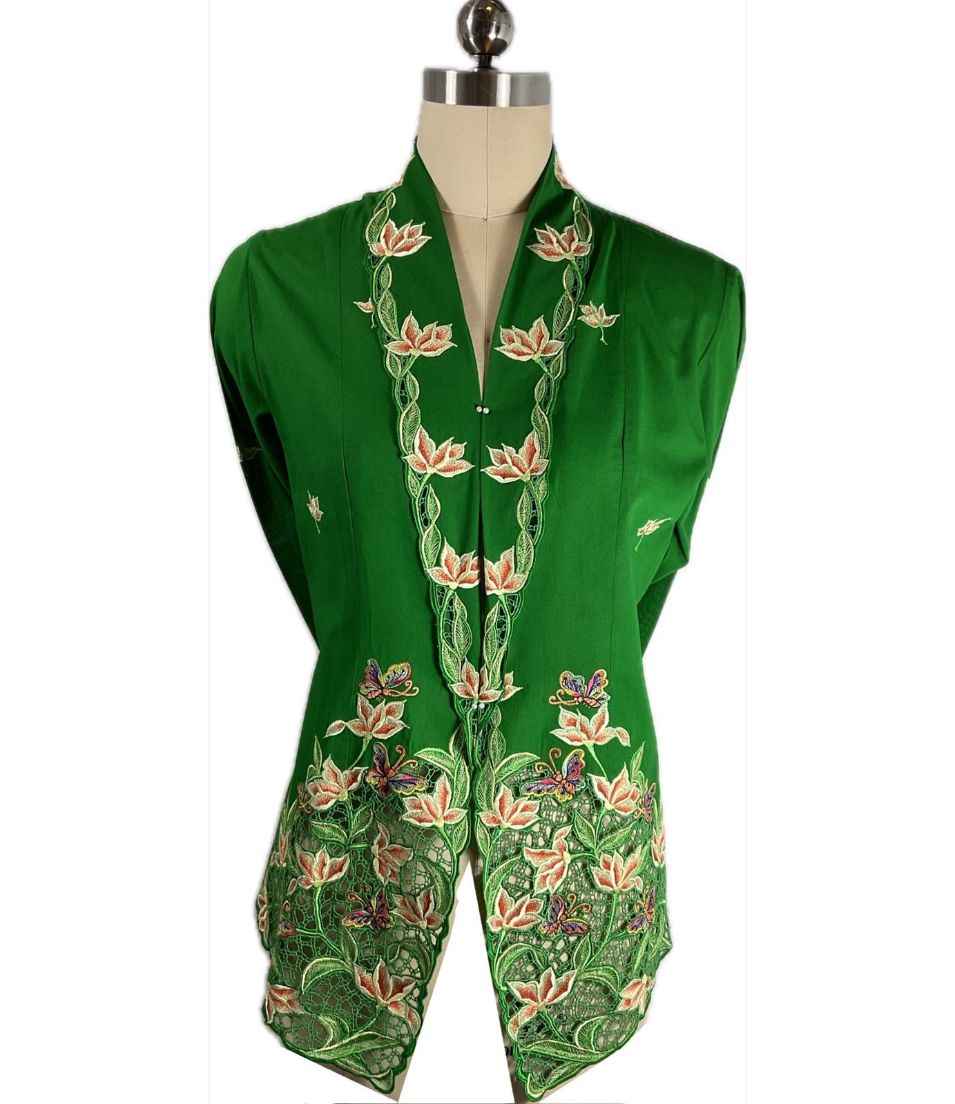 Premium Peranakan Top PPT-L-GREEN-B666013