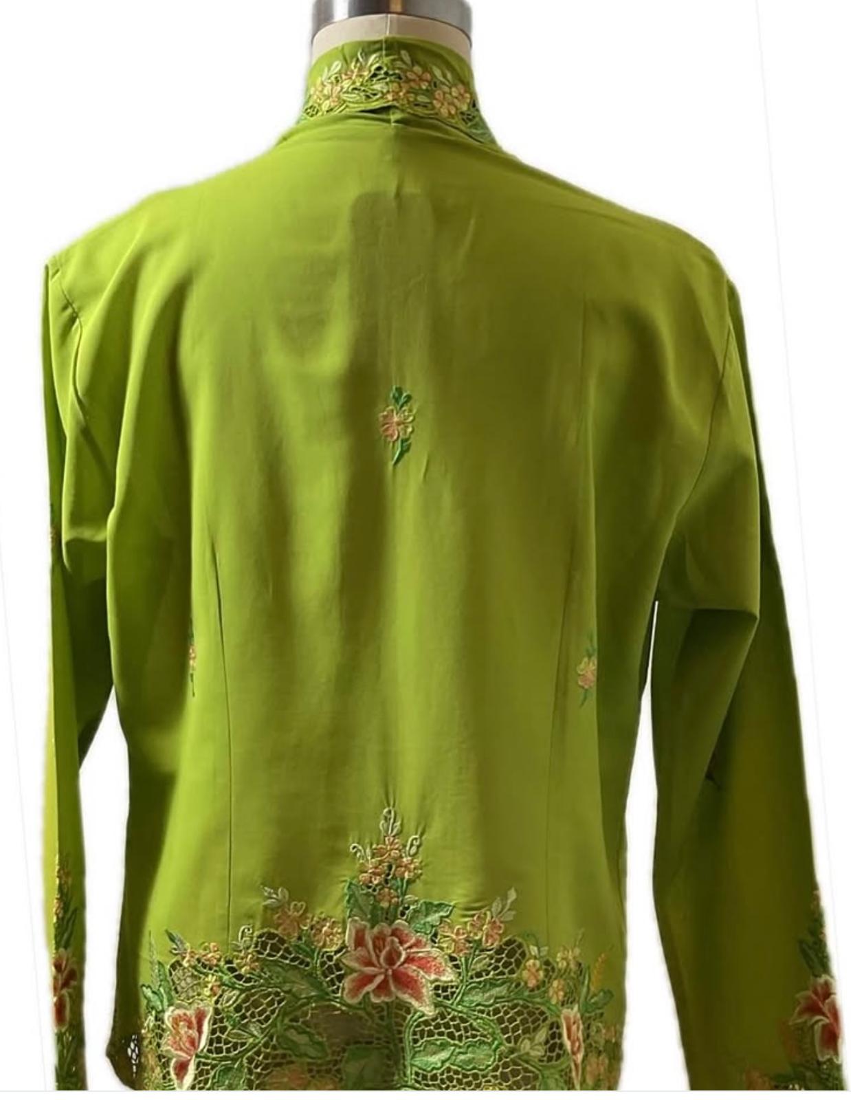 Premium Peranakan Top PPT-2XL-GREEN-B66666007