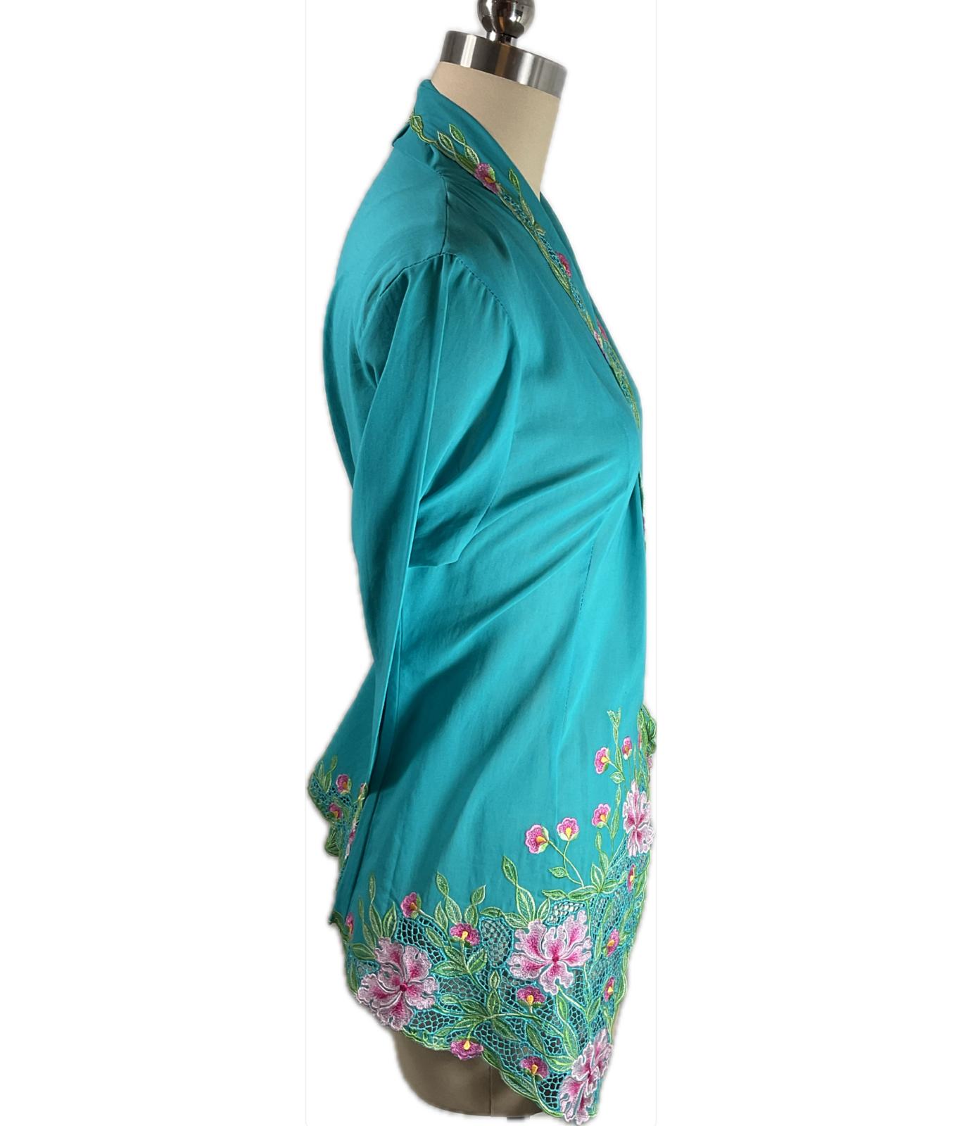 Premium Peranakan Top PPT-XL-TURQUOISE-B6666031