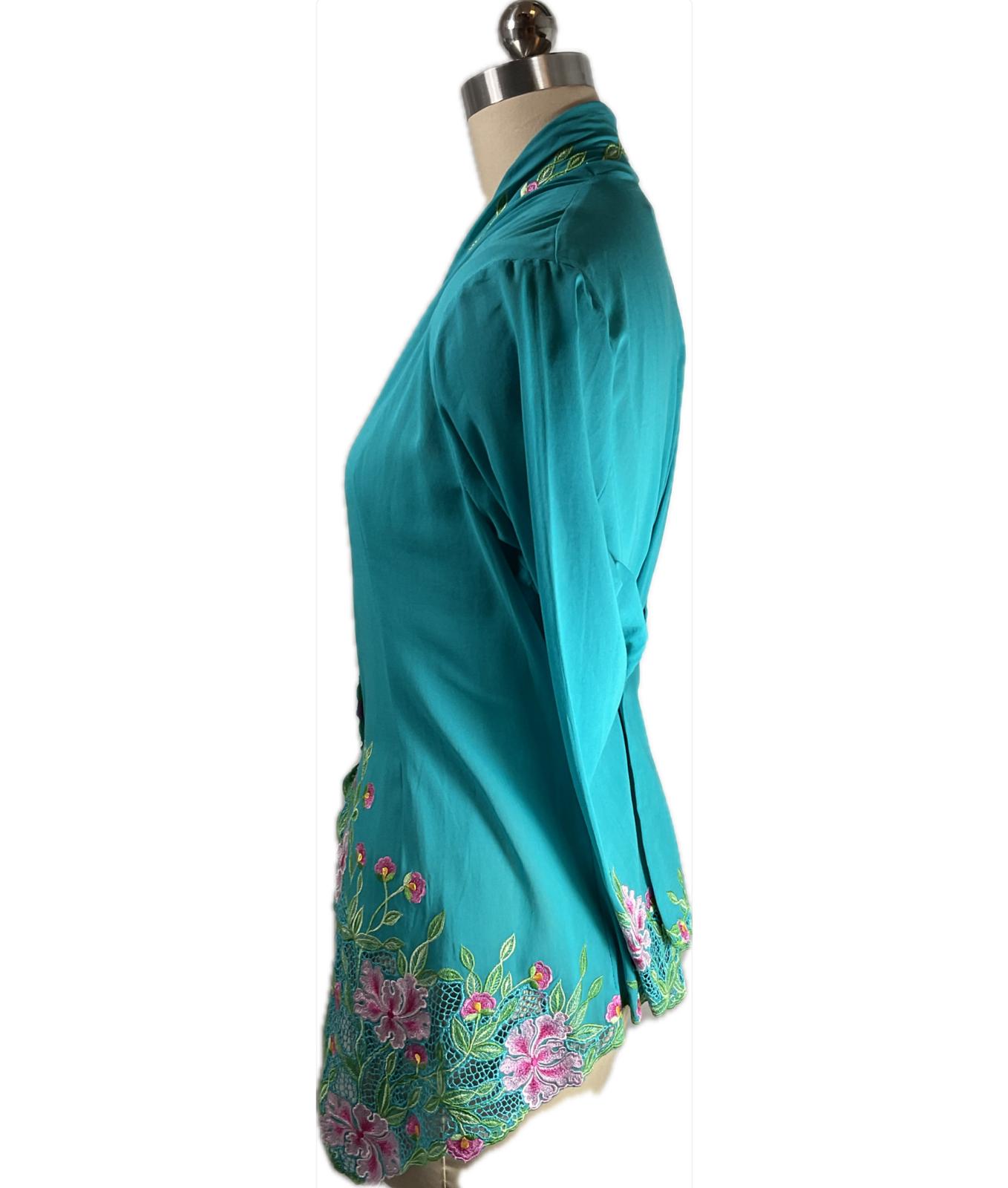 Premium Peranakan Top PPT-XL-TURQUOISE-B6666031