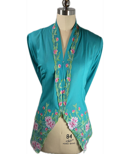 Premium Peranakan Top PPT-XL-TURQUOISE-B6666031