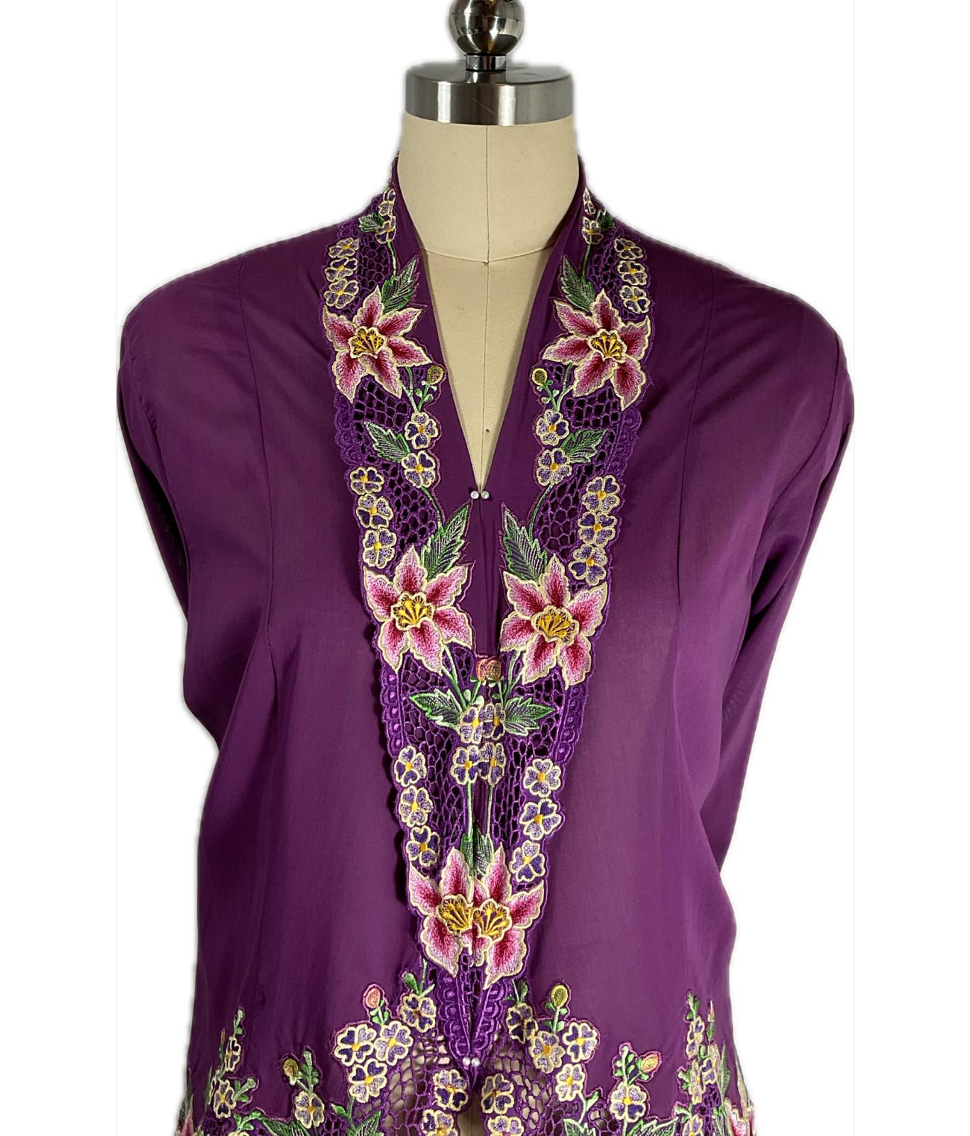 Premium Peranakan Top PPT-2XL-PURPLE-B66666010