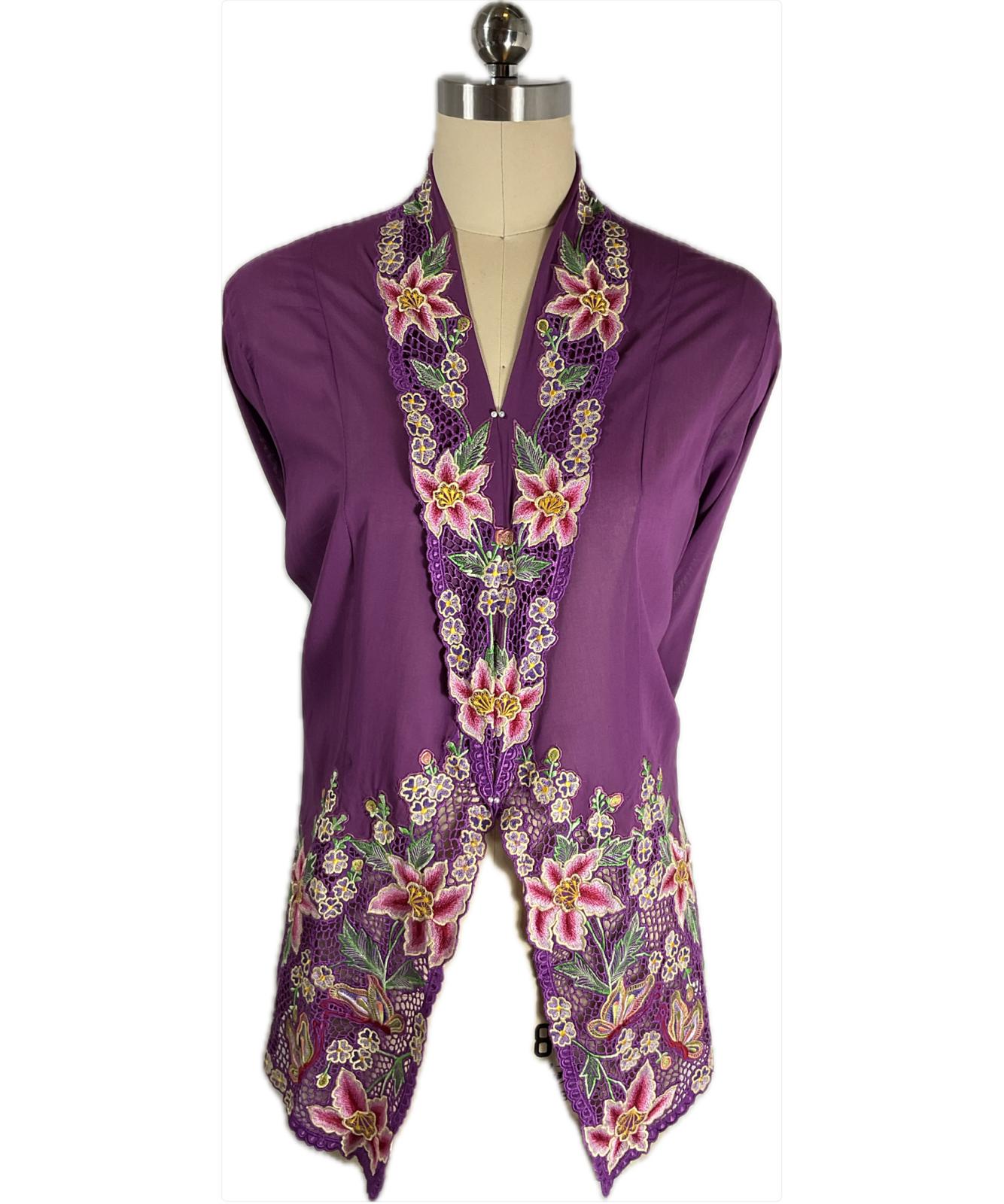 Premium Peranakan Top PPT-2XL-PURPLE-B66666010