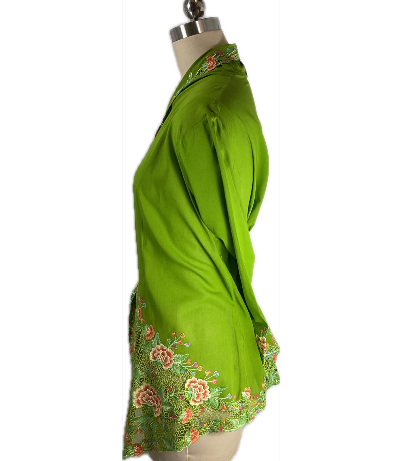 Premium Peranakan Top PPT-3XL-GREEN-B666666001