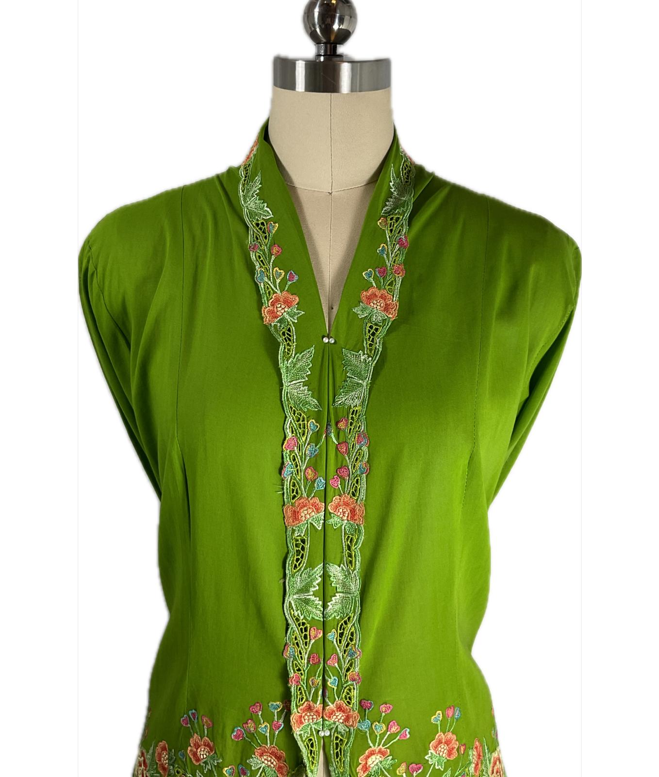 Premium Peranakan Top PPT-3XL-GREEN-B666666001