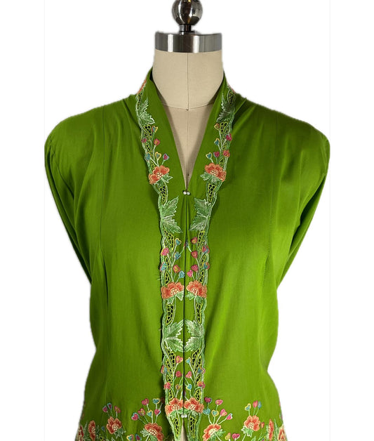 Premium Peranakan Top PPT-3XL-GREEN-B666666001