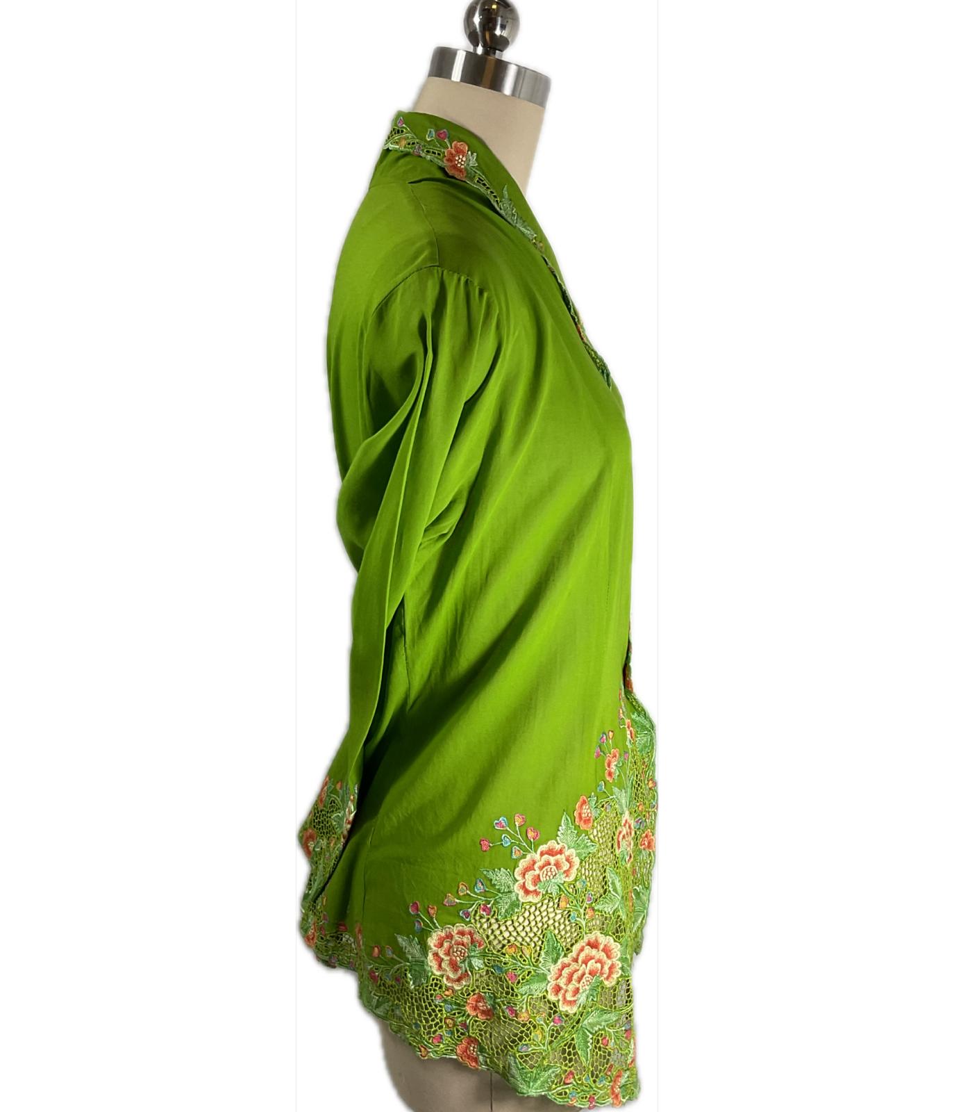 Premium Peranakan Top PPT-3XL-GREEN-B666666001