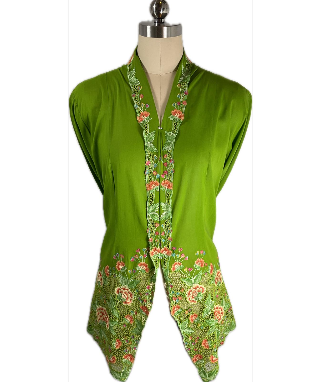 Premium Peranakan Top PPT-3XL-GREEN-B666666001