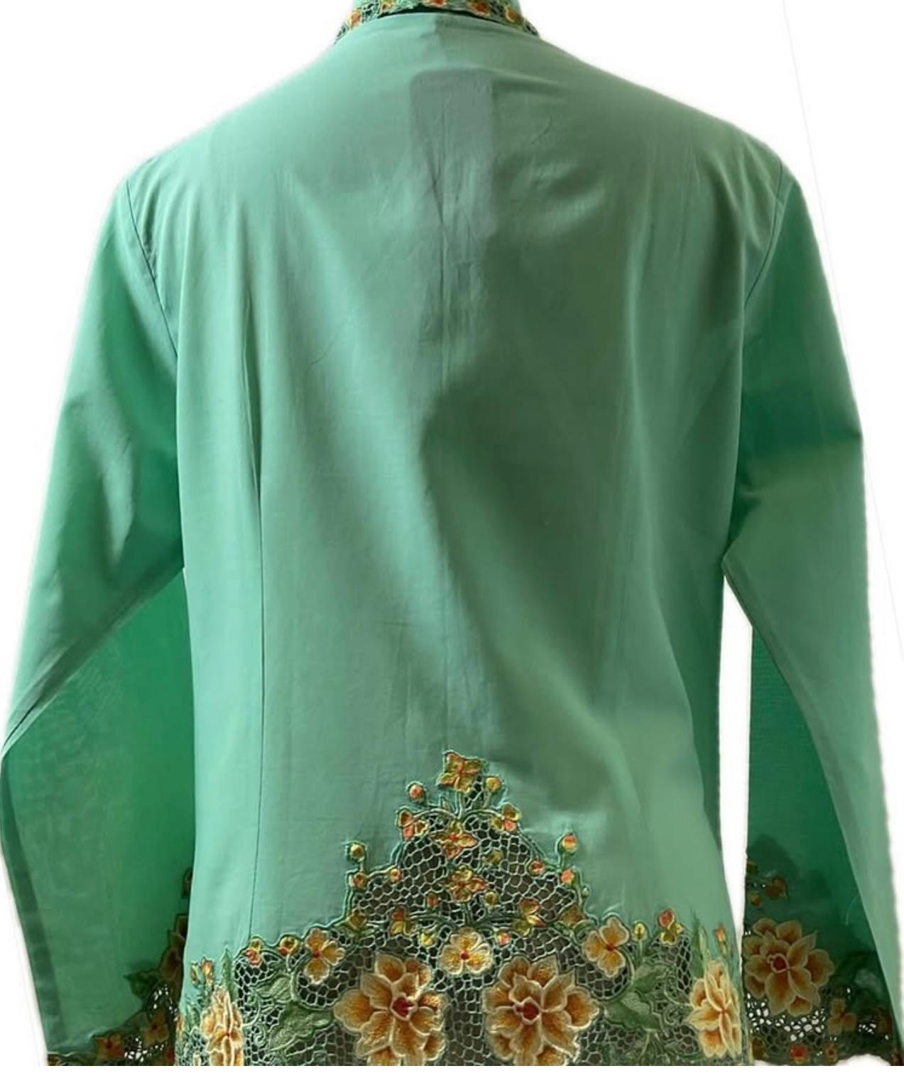 Premium Peranakan Top PPT-2XL-TURQUOISE-B66666019