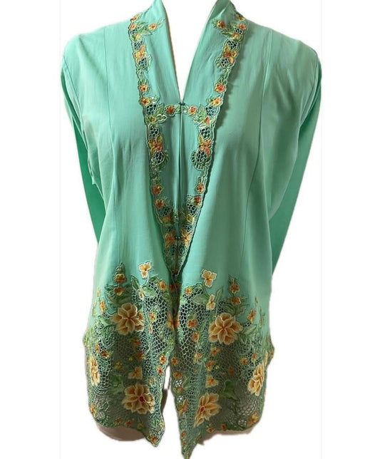 Premium Peranakan Top PPT-2XL-TURQUOISE-B66666019