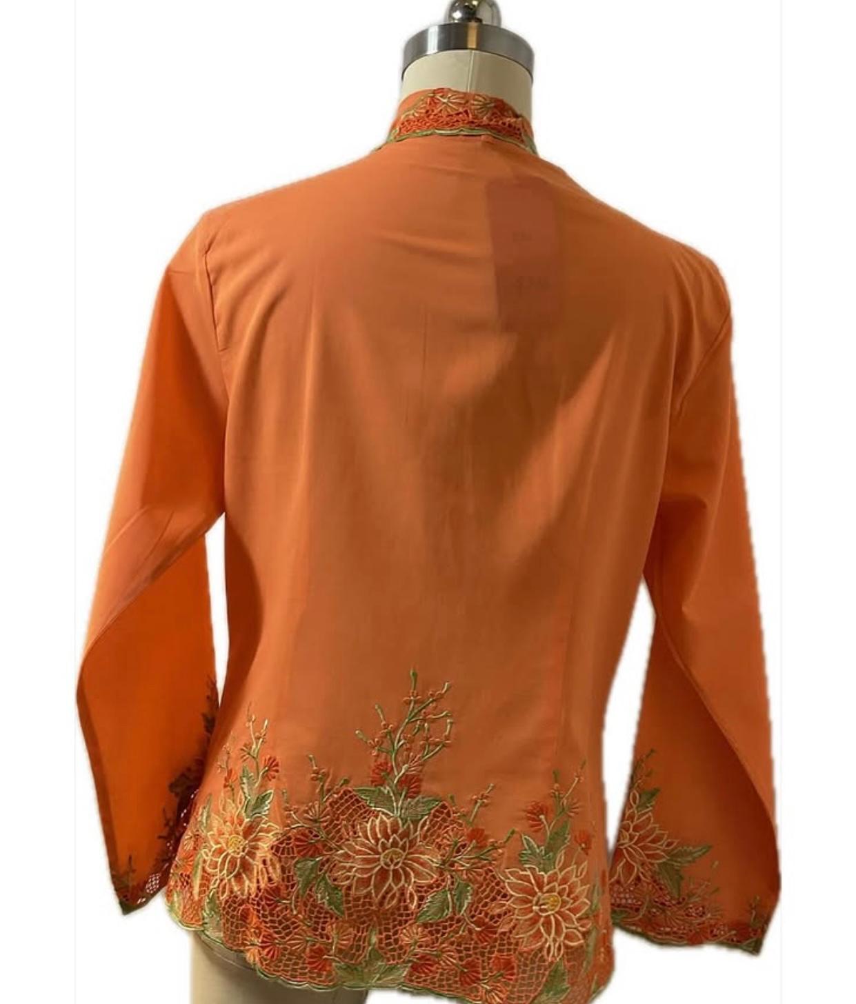 Premium Peranakan Top PPT-2XL-ORANGE-B66666021