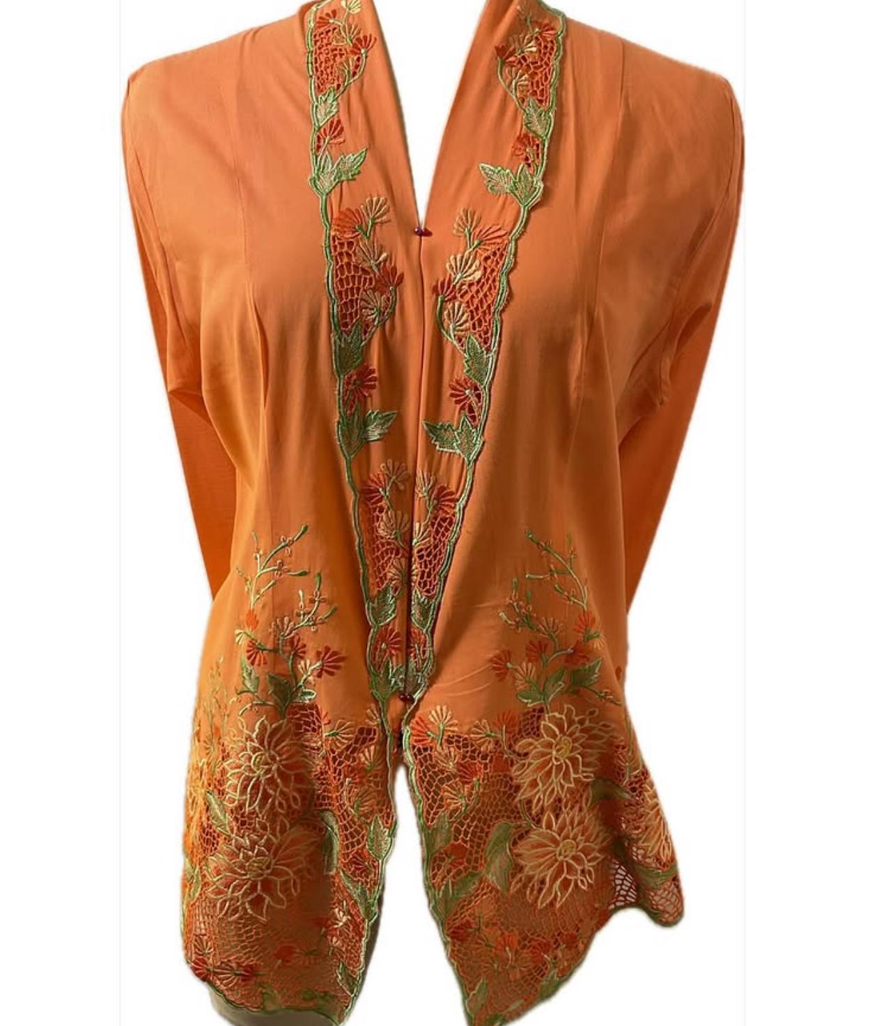 Premium Peranakan Top PPT-2XL-ORANGE-B66666021