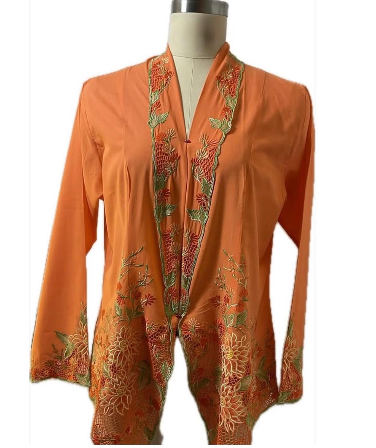 Premium Peranakan Top PPT-2XL-ORANGE-B66666021