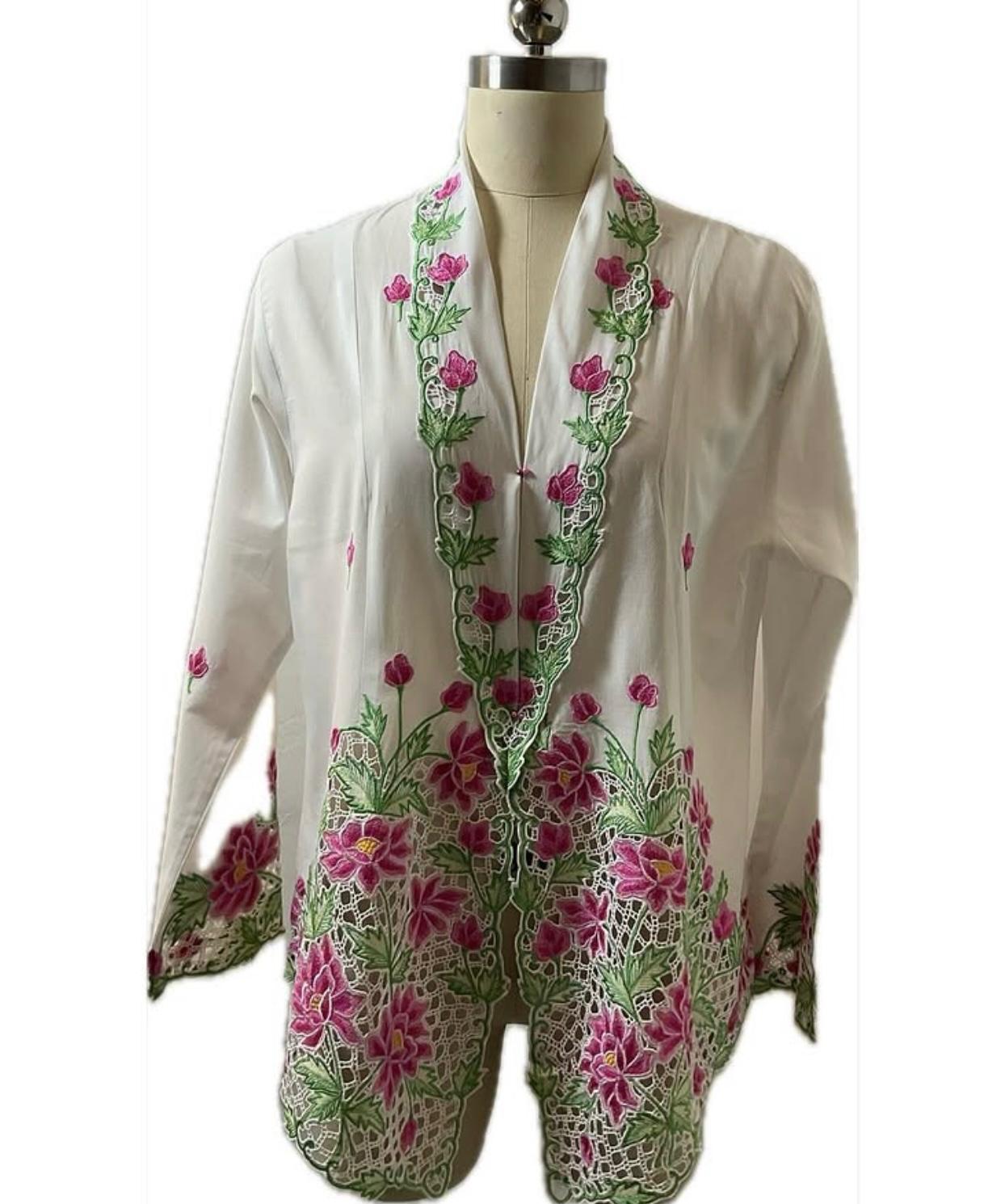 Premium Peranakan Top PPT-2XL-WHITE-B66666023