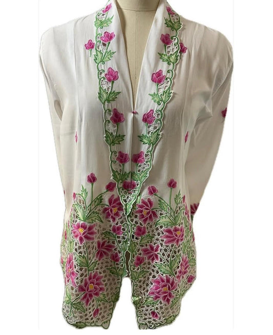 Premium Peranakan Top PPT-2XL-WHITE-B66666023
