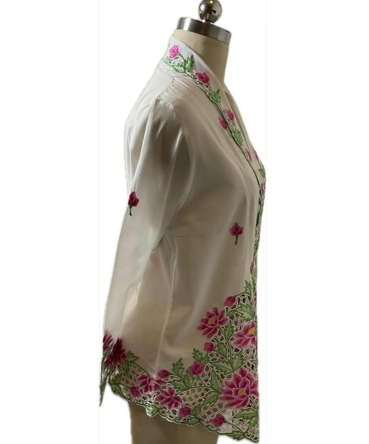 Premium Peranakan Top PPT-2XL-WHITE-B66666023
