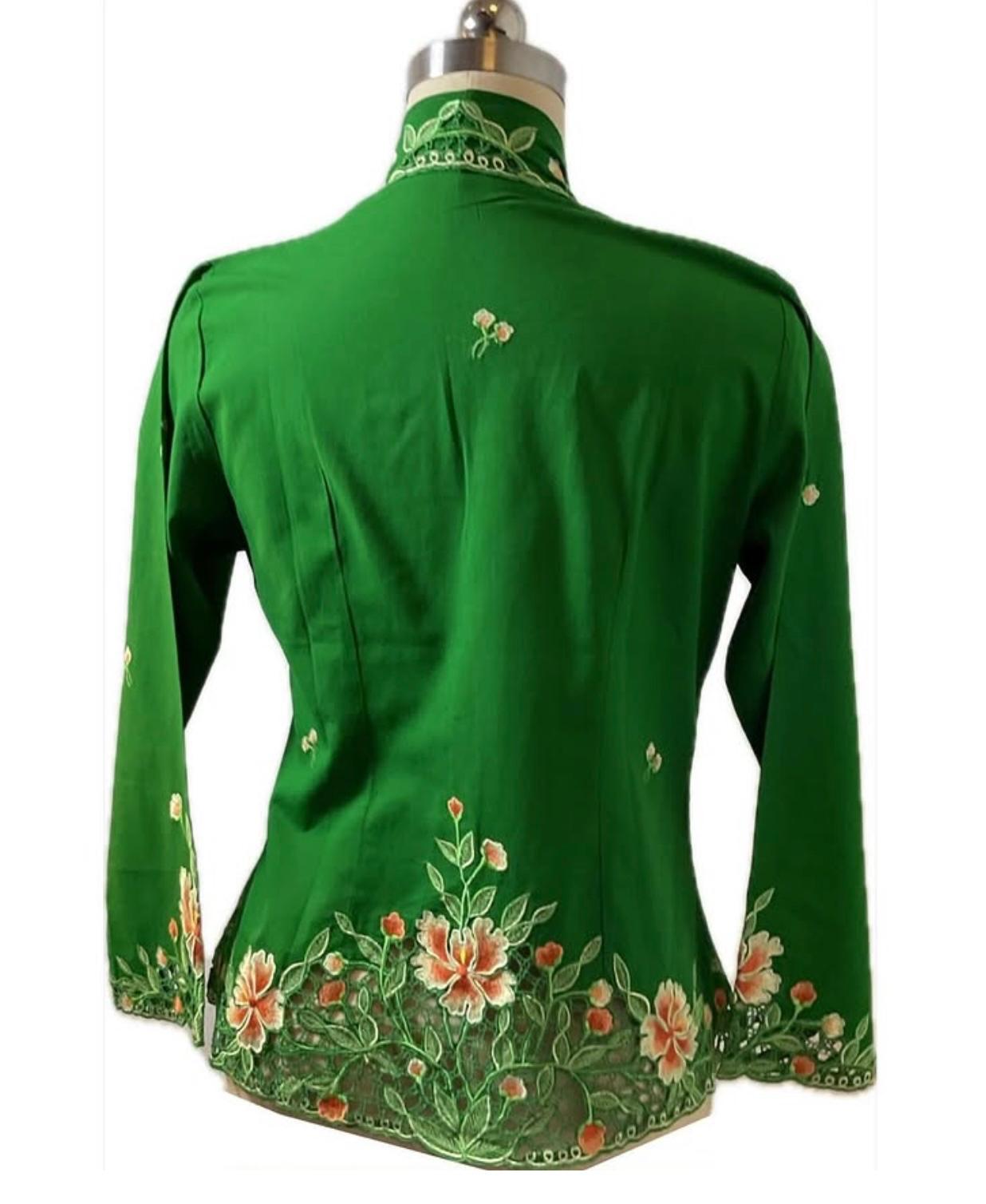 Premium Peranakan Top PPT-M-GREEN-B66018