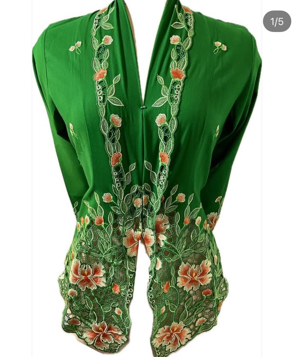 Premium Peranakan Top PPT-M-GREEN-B66018
