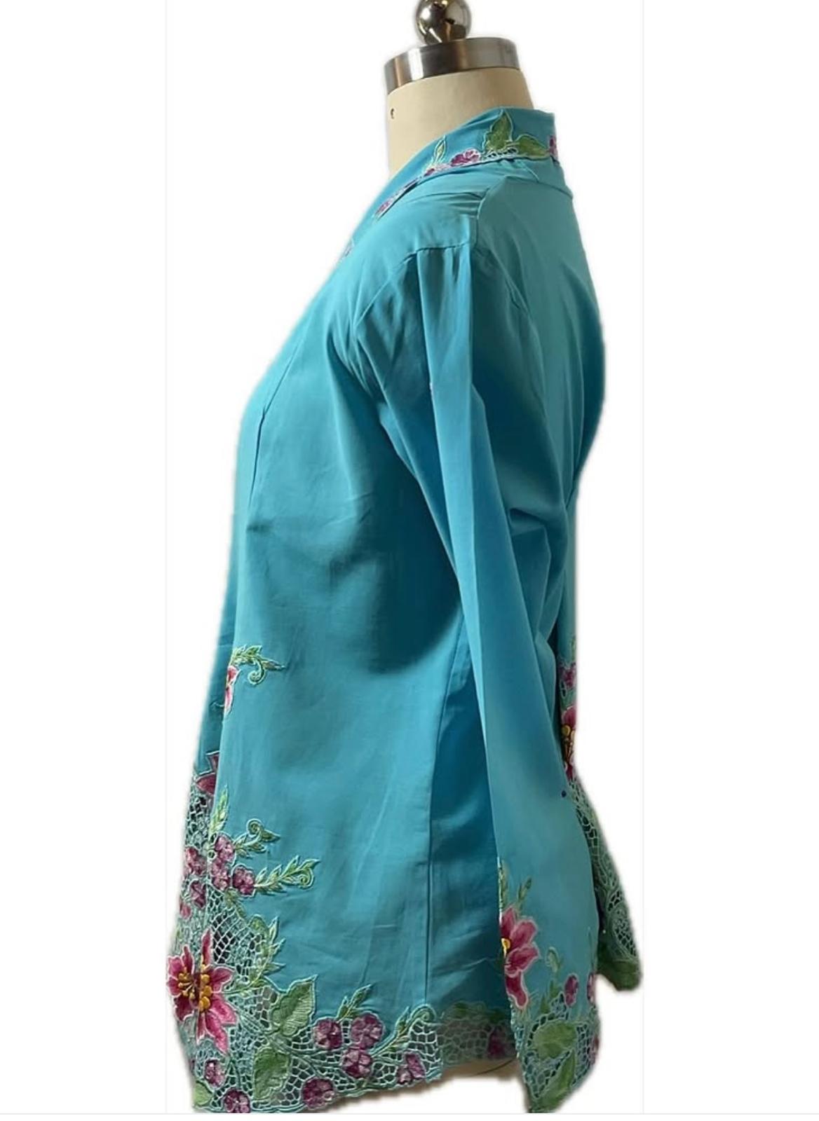 Premium Peranakan Top PPT-2XL-BLUE-B66666013