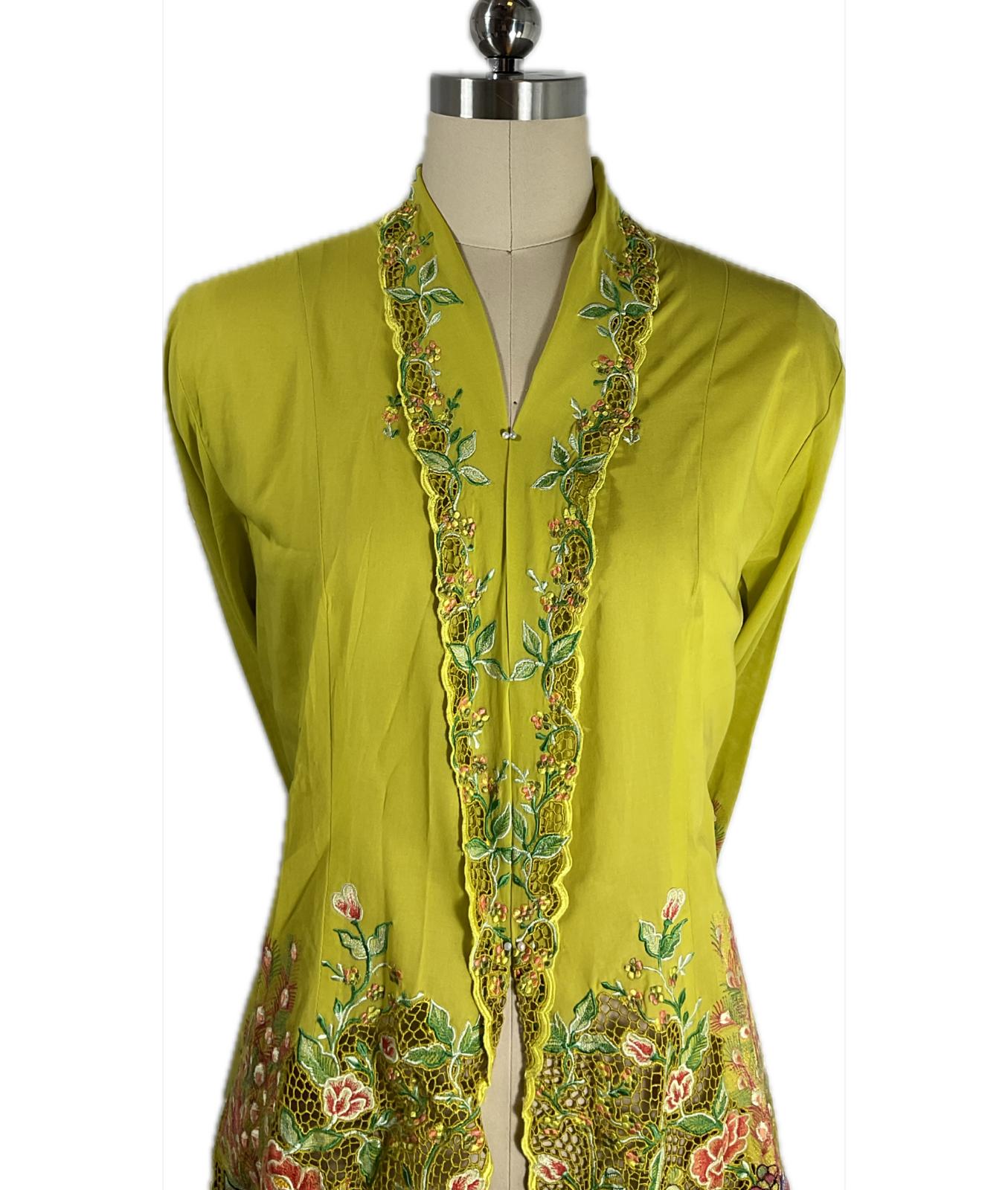 Premium Peranakan Top PPT-3XL-GREEN-B666666002