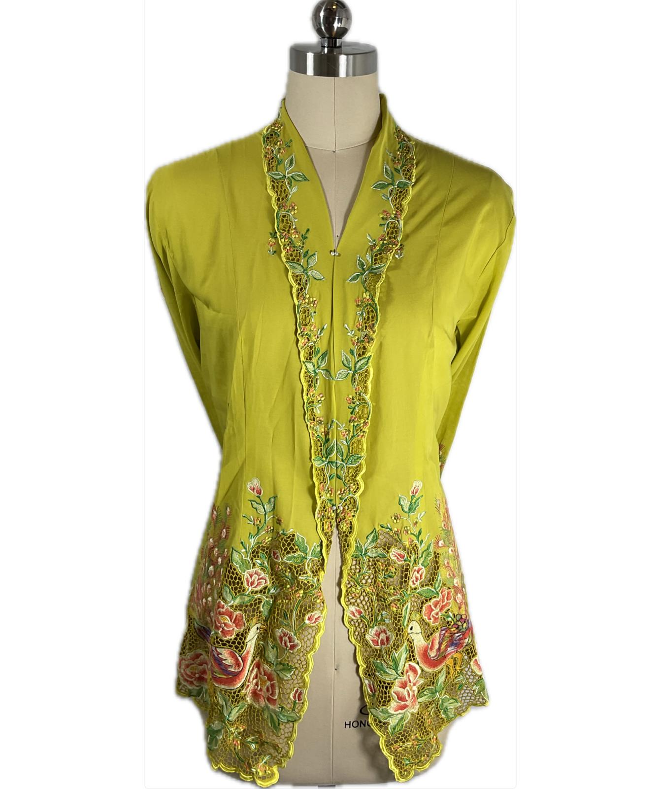 Premium Peranakan Top PPT-3XL-GREEN-B666666002