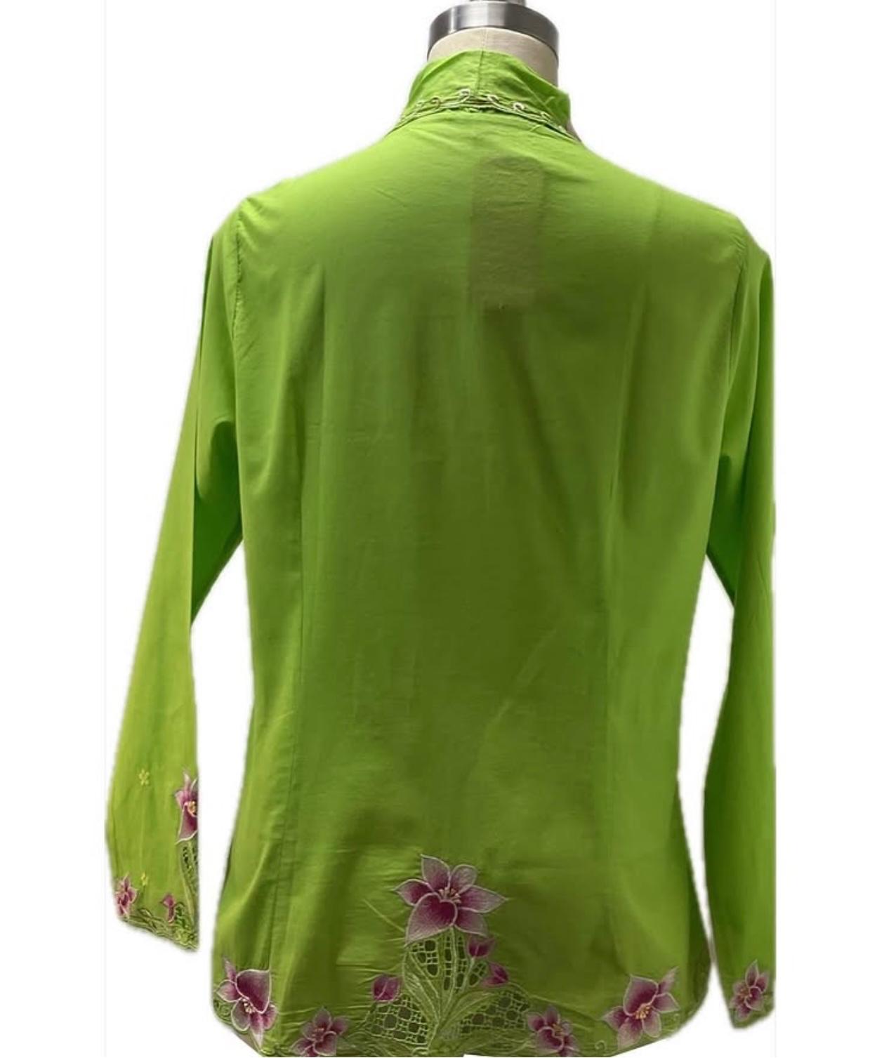 Standard Peranakan Top SPT-S-GREEN-A6003