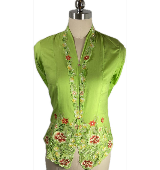 Standard Peranakan Top SPT-S-GREEN-A6004