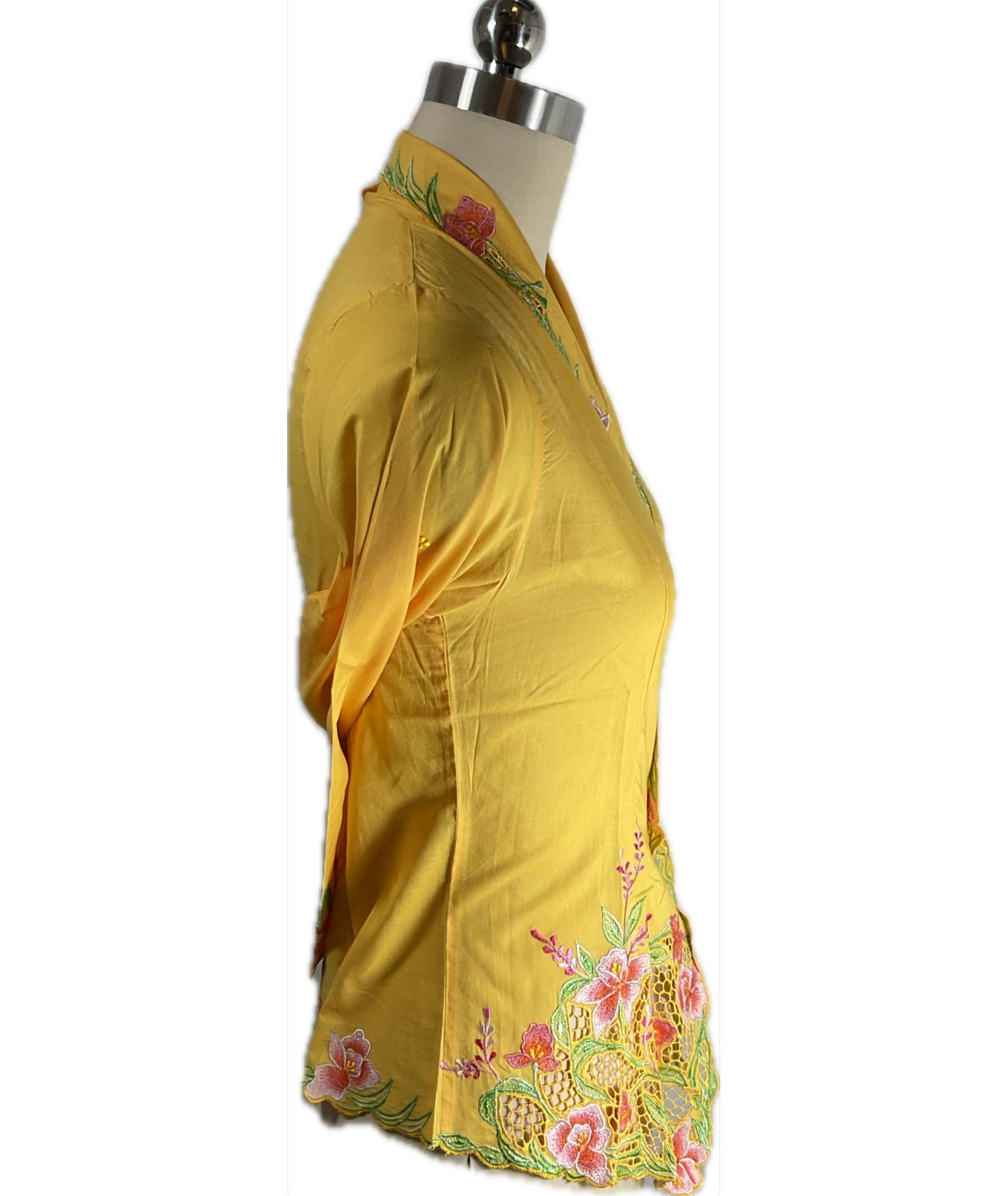 Standard Peranakan Top SPT-S-YELLOW-A6005