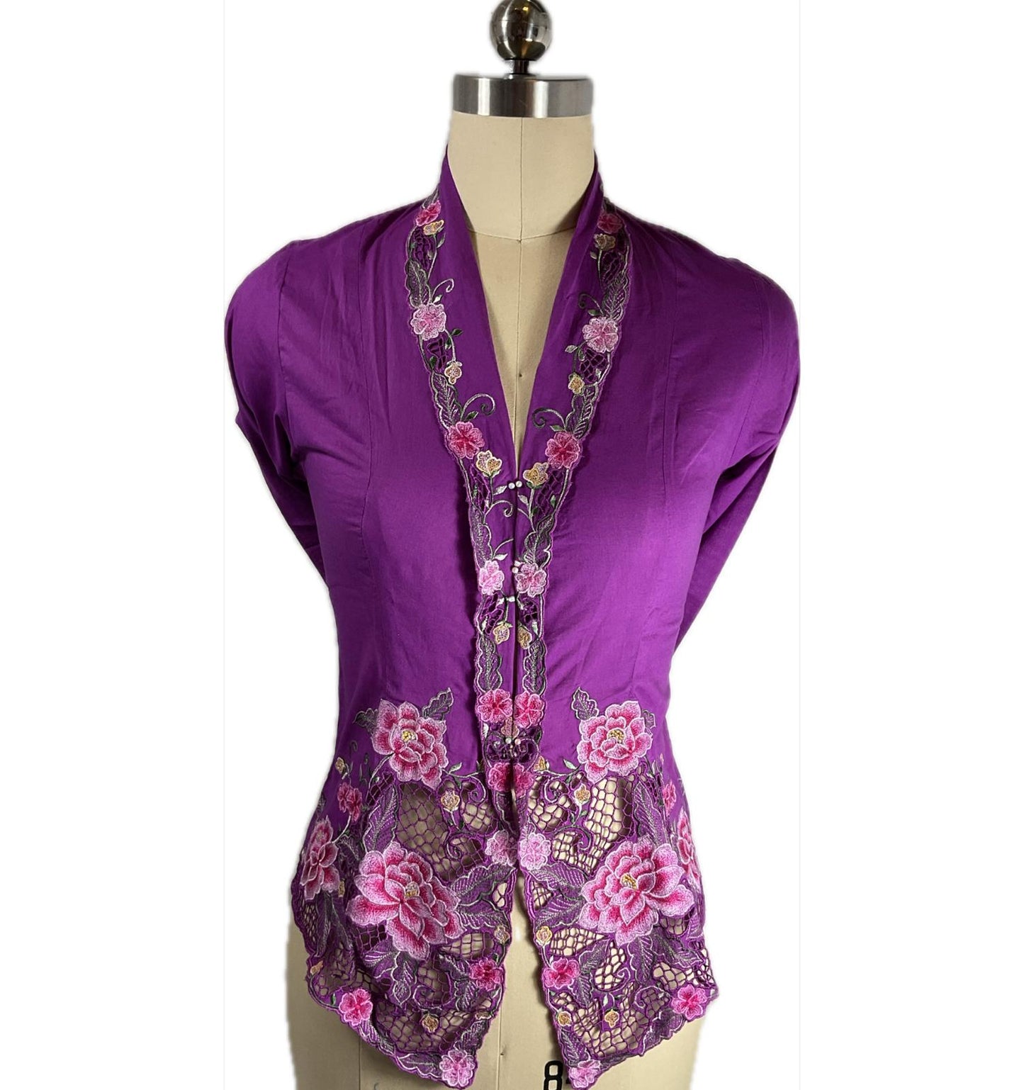Standard Peranakan Top SPT-S-PURPLE-A6001