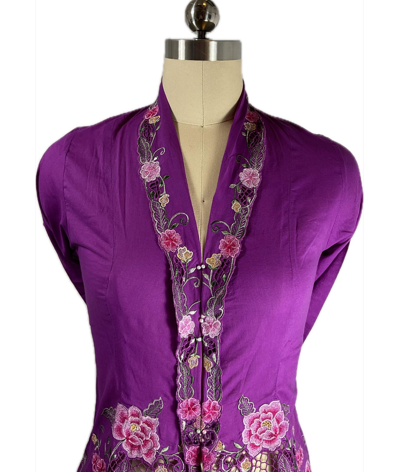 Standard Peranakan Top SPT-S-PURPLE-A6001