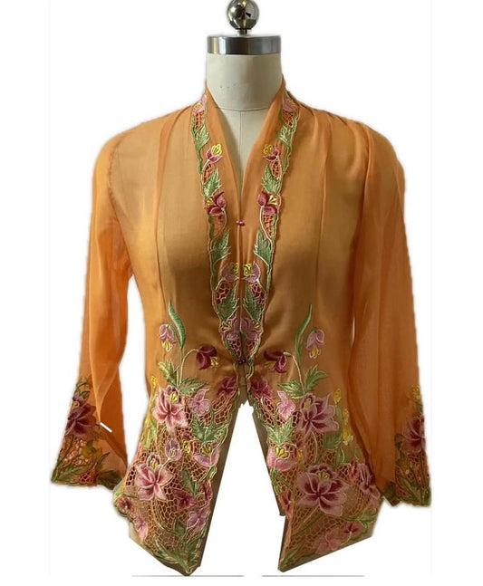 Standard Peranakan Top SPT-S-ORANGE-A6008