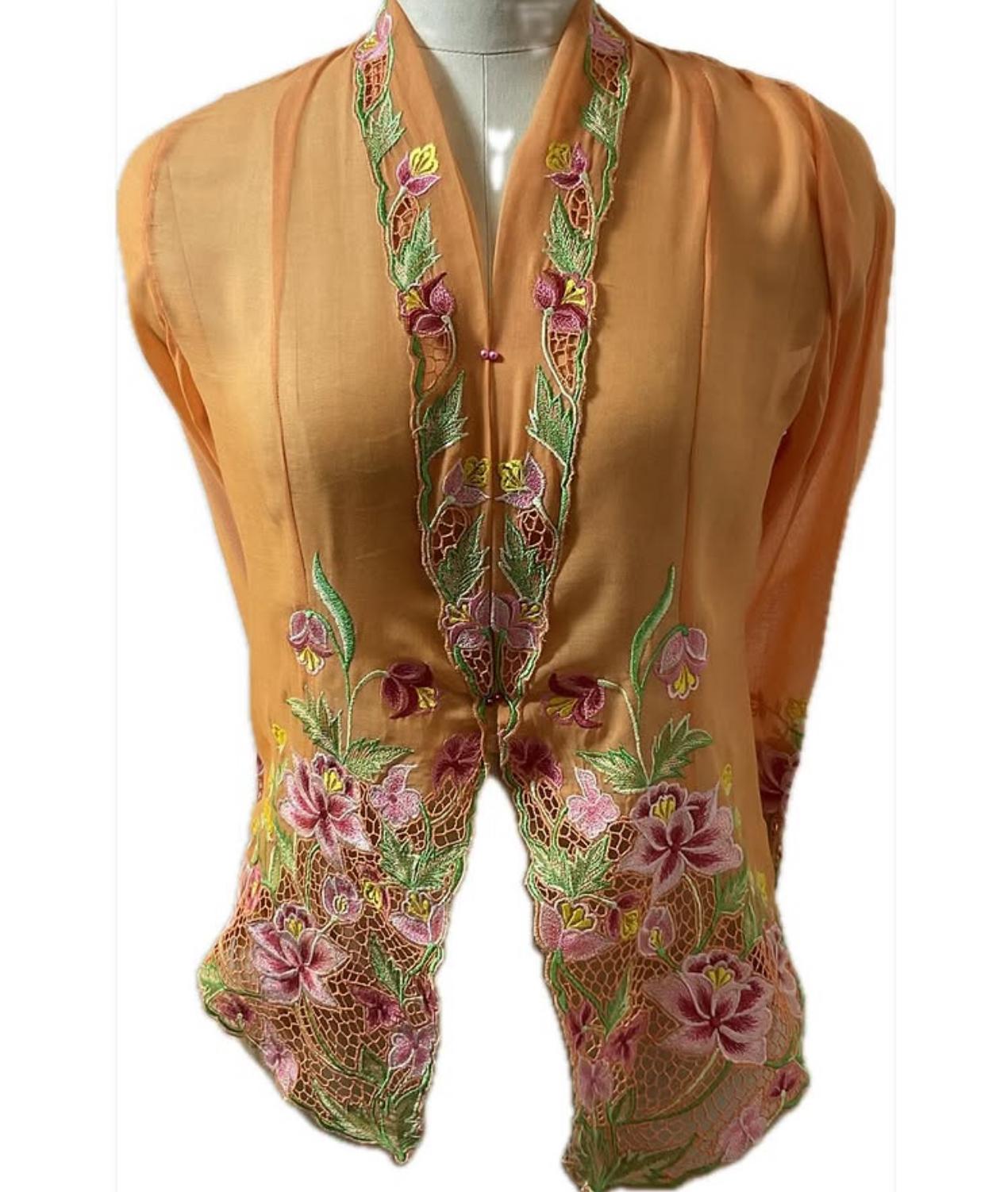 Standard Peranakan Top SPT-S-ORANGE-A6008