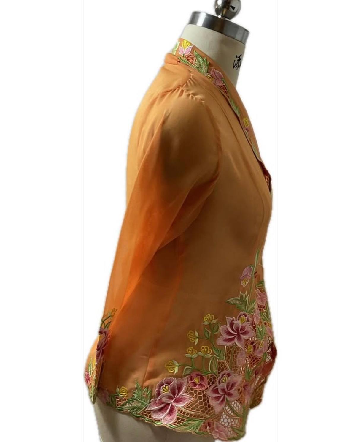 Standard Peranakan Top SPT-S-ORANGE-A6008
