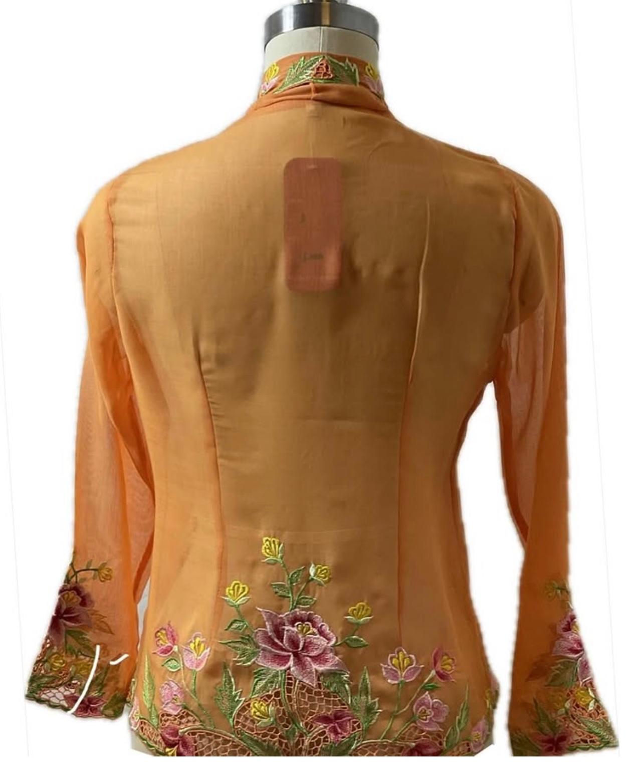 Standard Peranakan Top SPT-S-ORANGE-A6008
