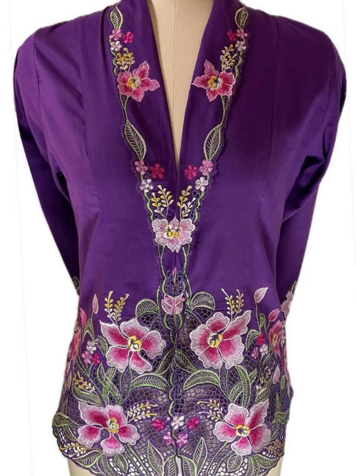 Standard Peranakan Top SPT-S-PURPLE-A6009