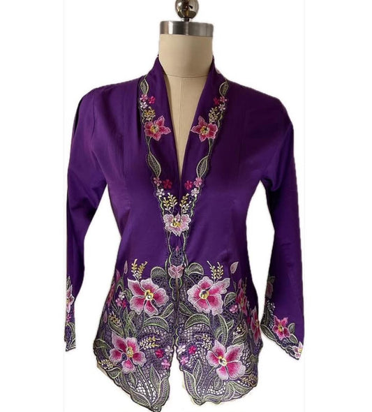 Standard Peranakan Top SPT-S-PURPLE-A6009