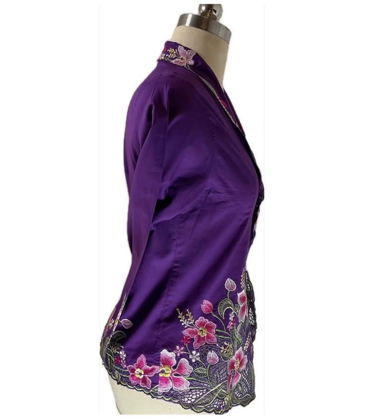 Standard Peranakan Top SPT-S-PURPLE-A6009