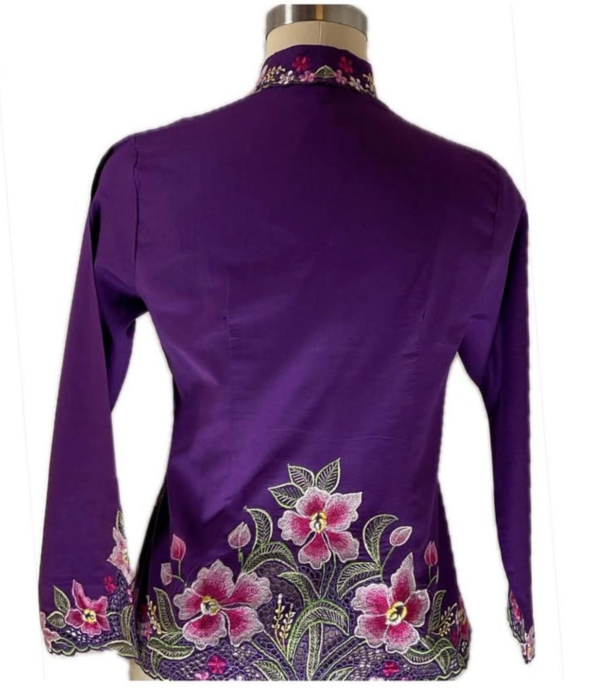 Standard Peranakan Top SPT-S-PURPLE-A6009