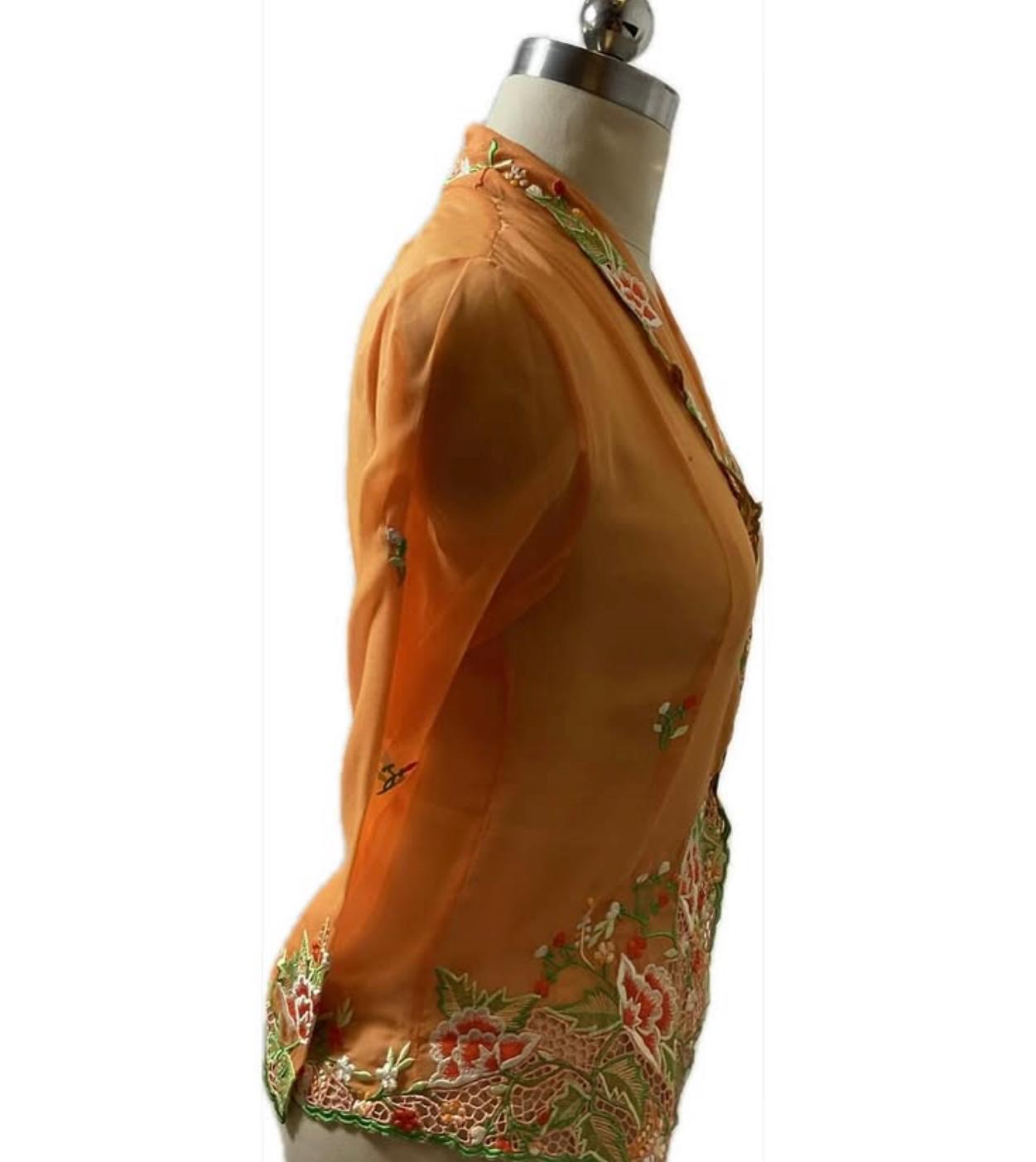 Standard Peranakan Top SPT-S-ORANGE-A6010