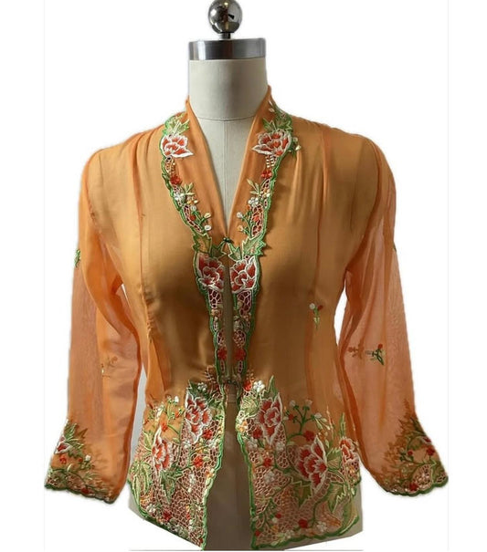 Standard Peranakan Top SPT-S-ORANGE-A6010