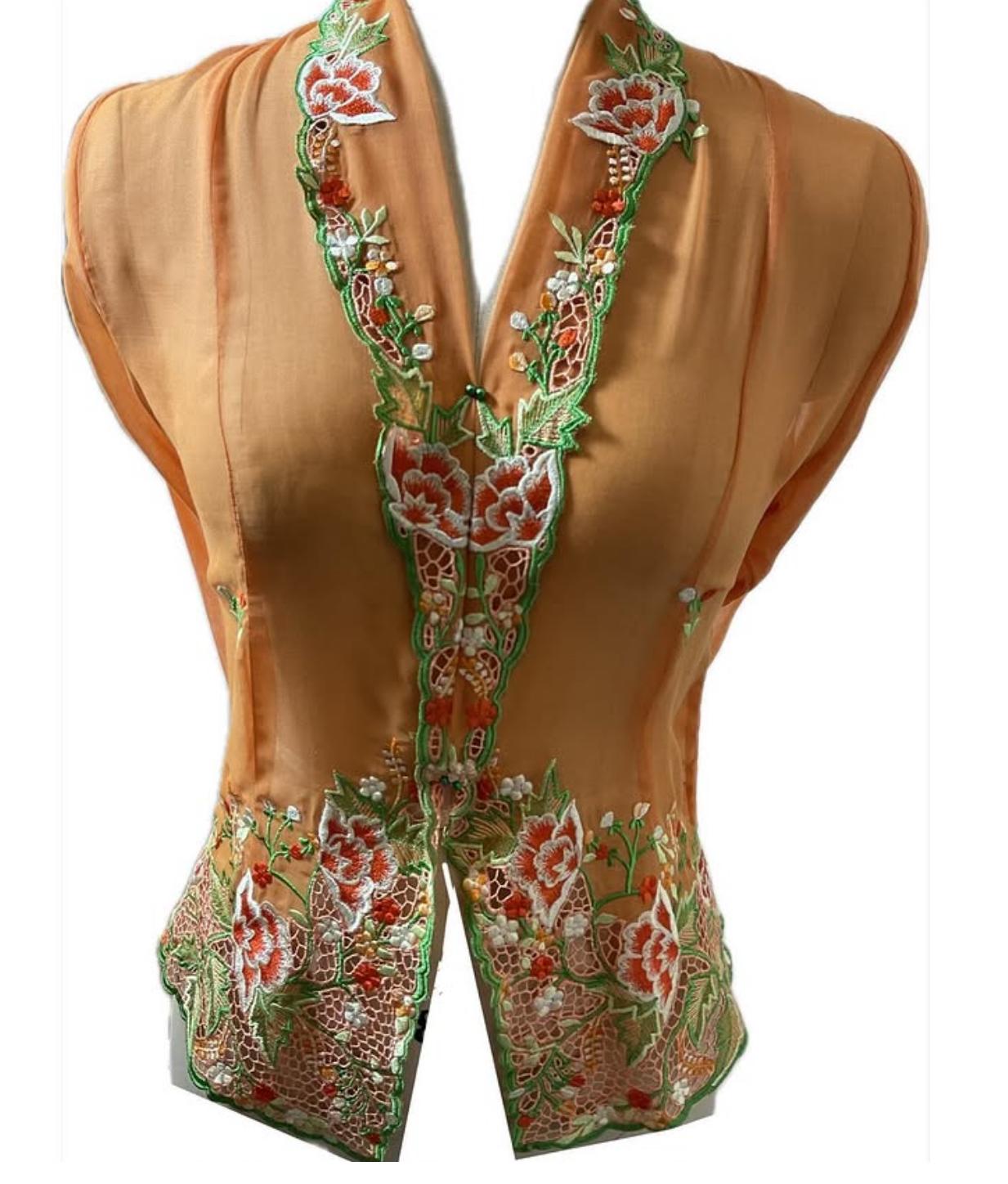 Standard Peranakan Top SPT-S-ORANGE-A6010