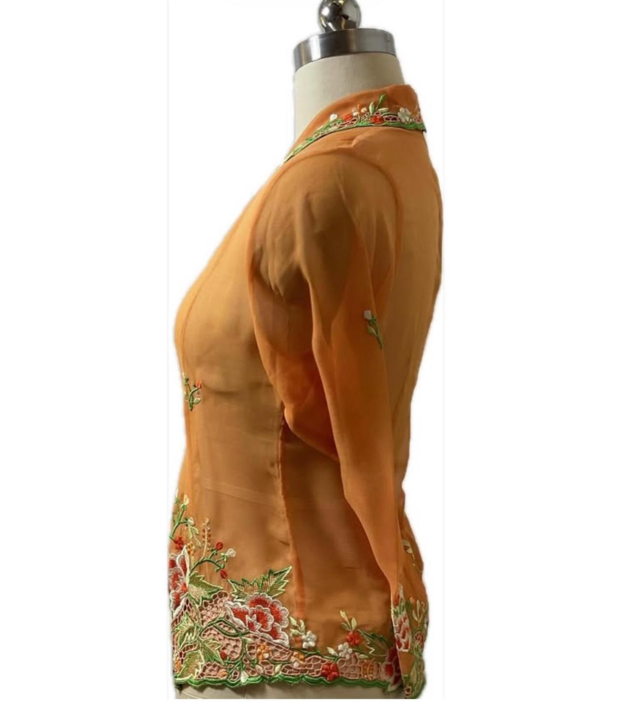 Standard Peranakan Top SPT-S-ORANGE-A6010