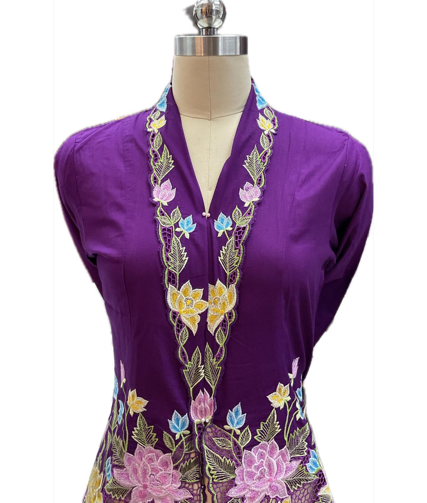 Standard Peranakan Top SPT-S-PURPLE-A6006