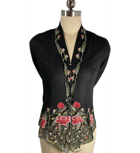 Standard Peranakan Top SPT-S-BLACK-A6007
