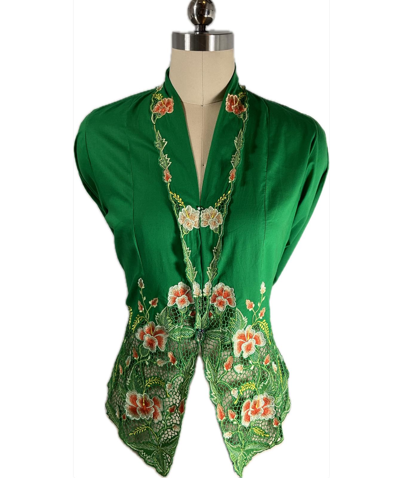Standard Peranakan Top SPT-S-GREEN-A6013