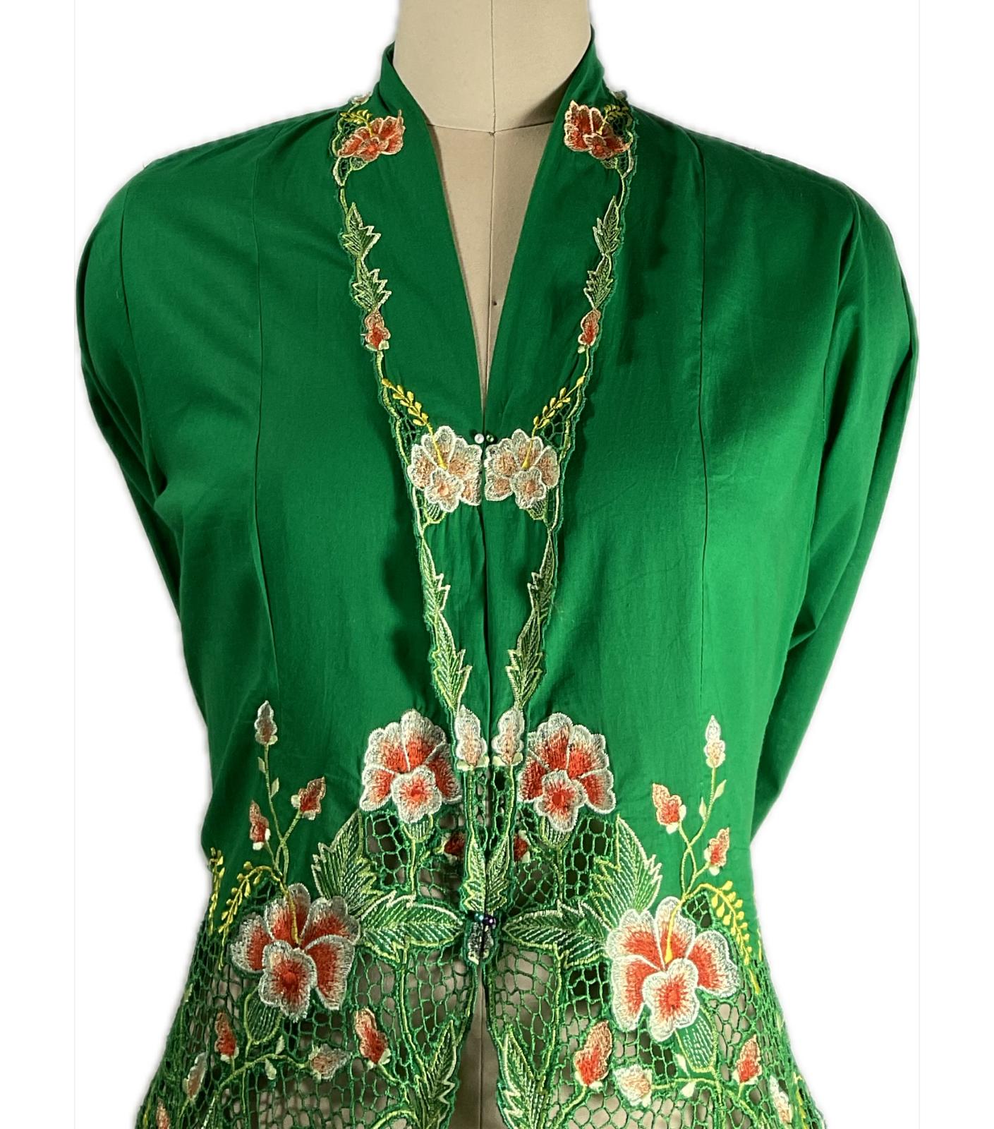 Standard Peranakan Top SPT-S-GREEN-A6013