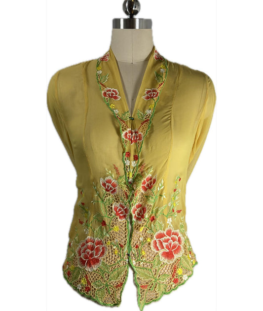 Standard Peranakan Top SPT-S-YELLOW-A6014