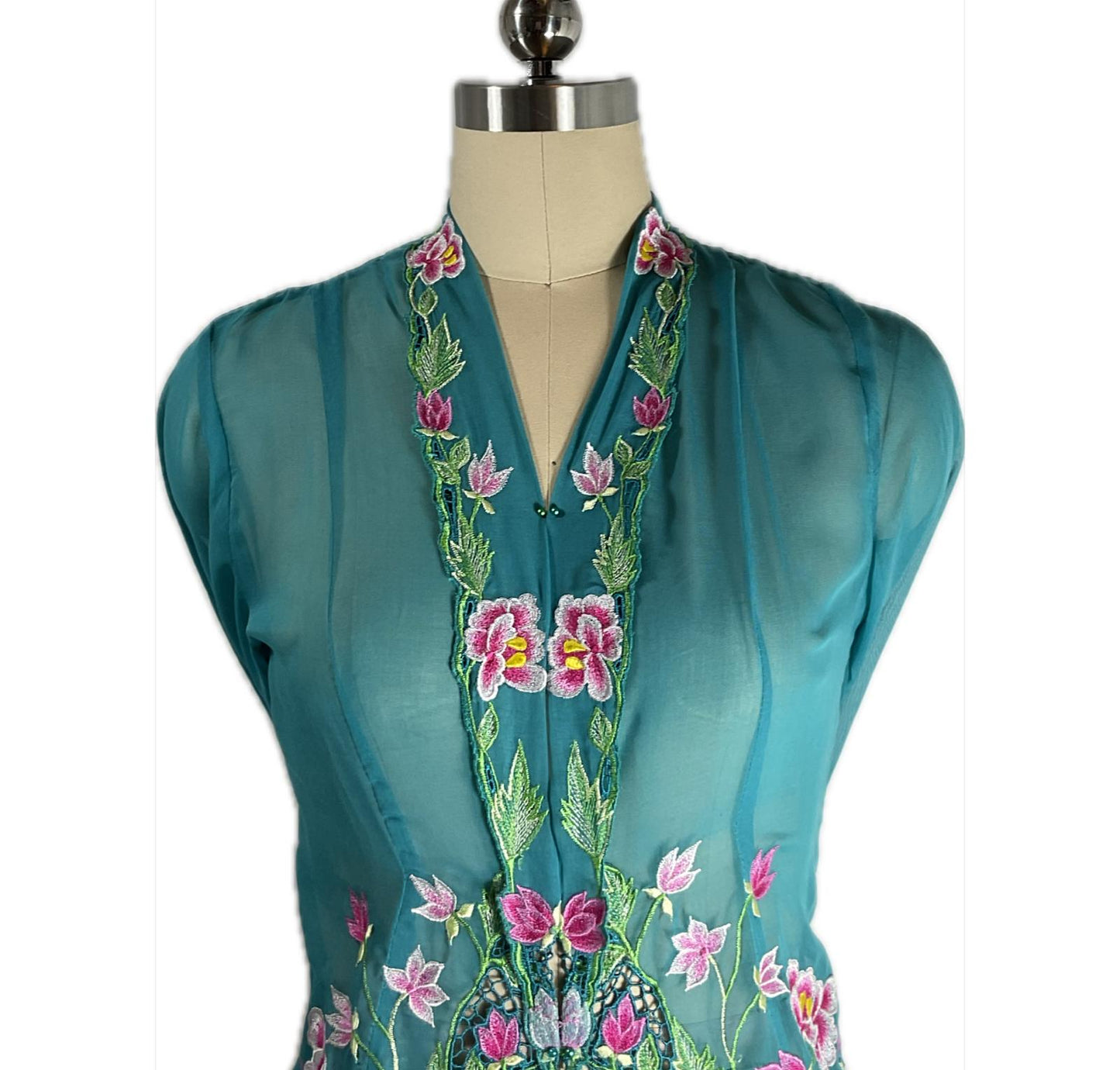 Standard Peranakan Top SPT-S-TURQUOISE-A6016