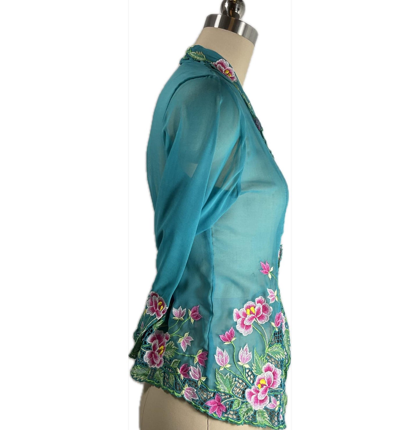 Standard Peranakan Top SPT-S-TURQUOISE-A6016
