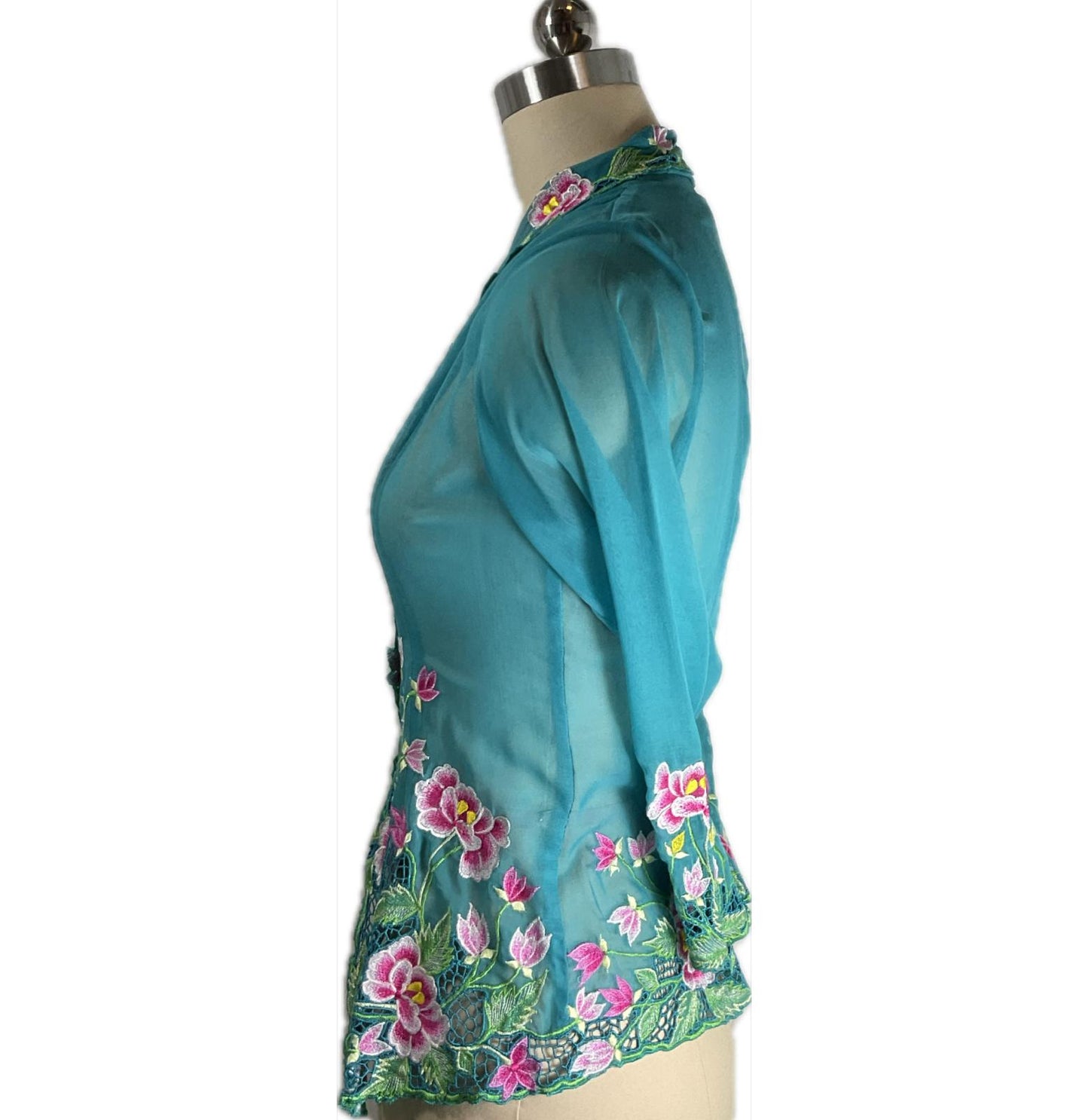 Standard Peranakan Top SPT-S-TURQUOISE-A6016